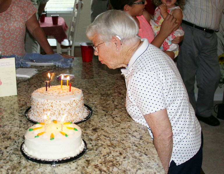 Blowing out candles